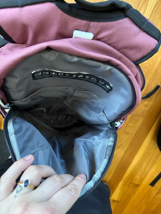 The North Face Black and Burgundy Backpack with Strap Details - Picture 4 of 6